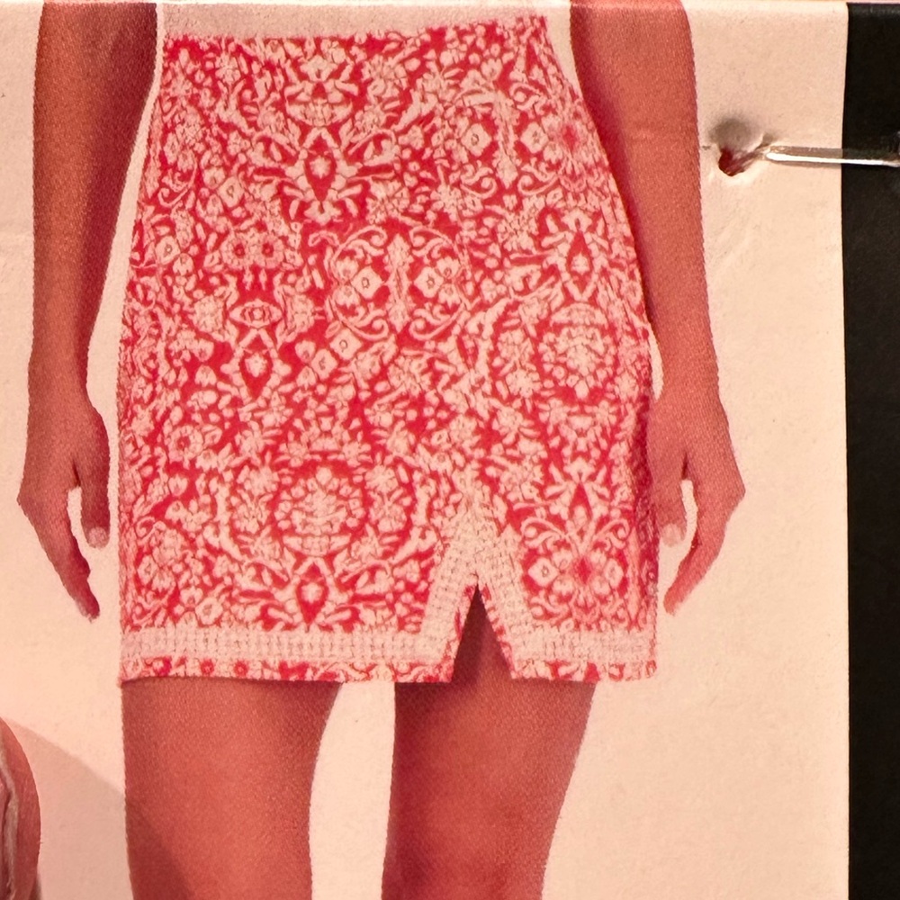 NWT Jones New York Signature Split Hem Skort‎ Skirt White Coral Floral Sz XXL